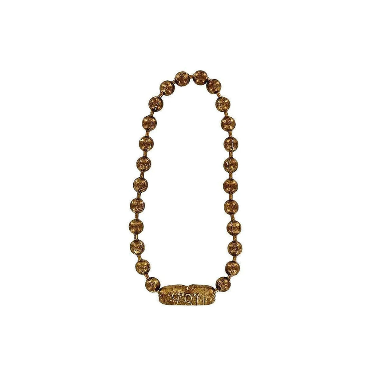 4 1/2" Antique Brass, Beaded Key Chain, Steel