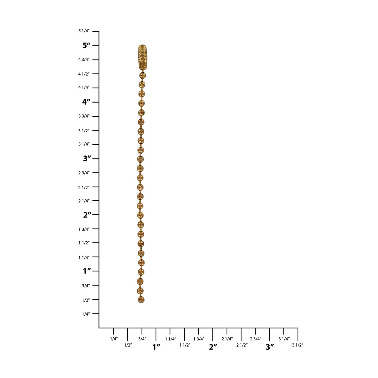 4 1/2" Antique Brass, Beaded Key Chain, Steel