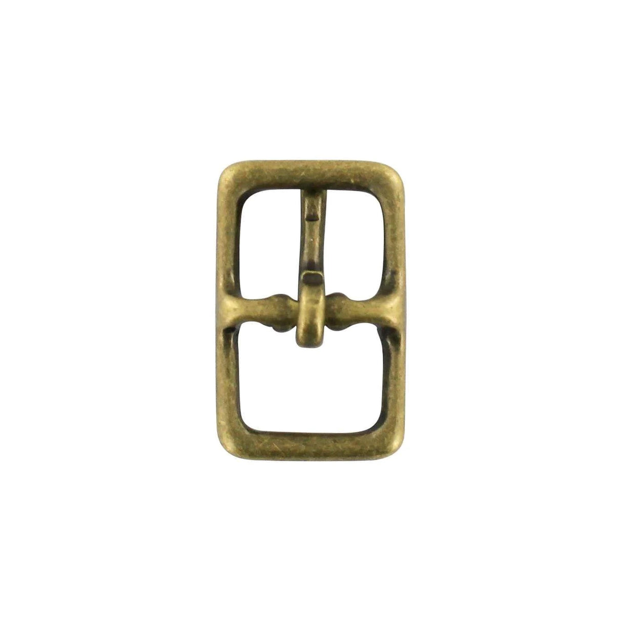 5/8" Antique Brass, Center Bar Buckle, Solid Brass from the back