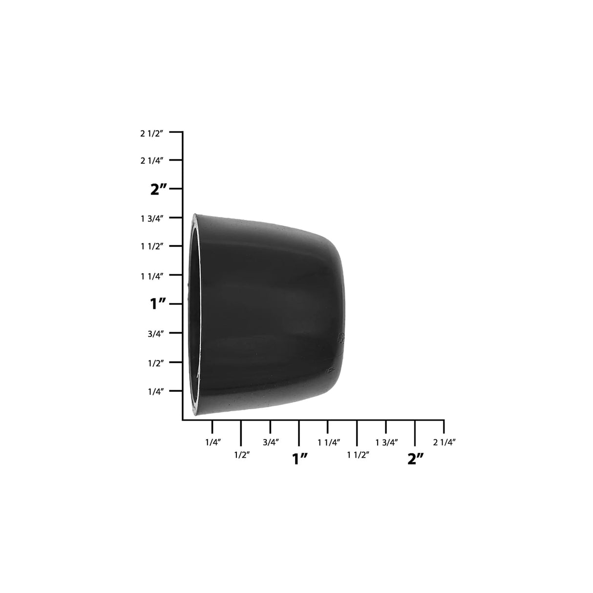 5/8", Black, Bottom Stud, Plastic