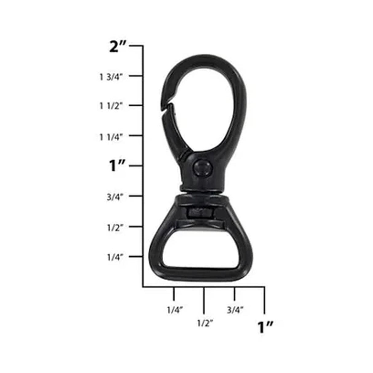 5/8" Matte Black, Lever Swivel Snap Hook, Zinc Alloy
