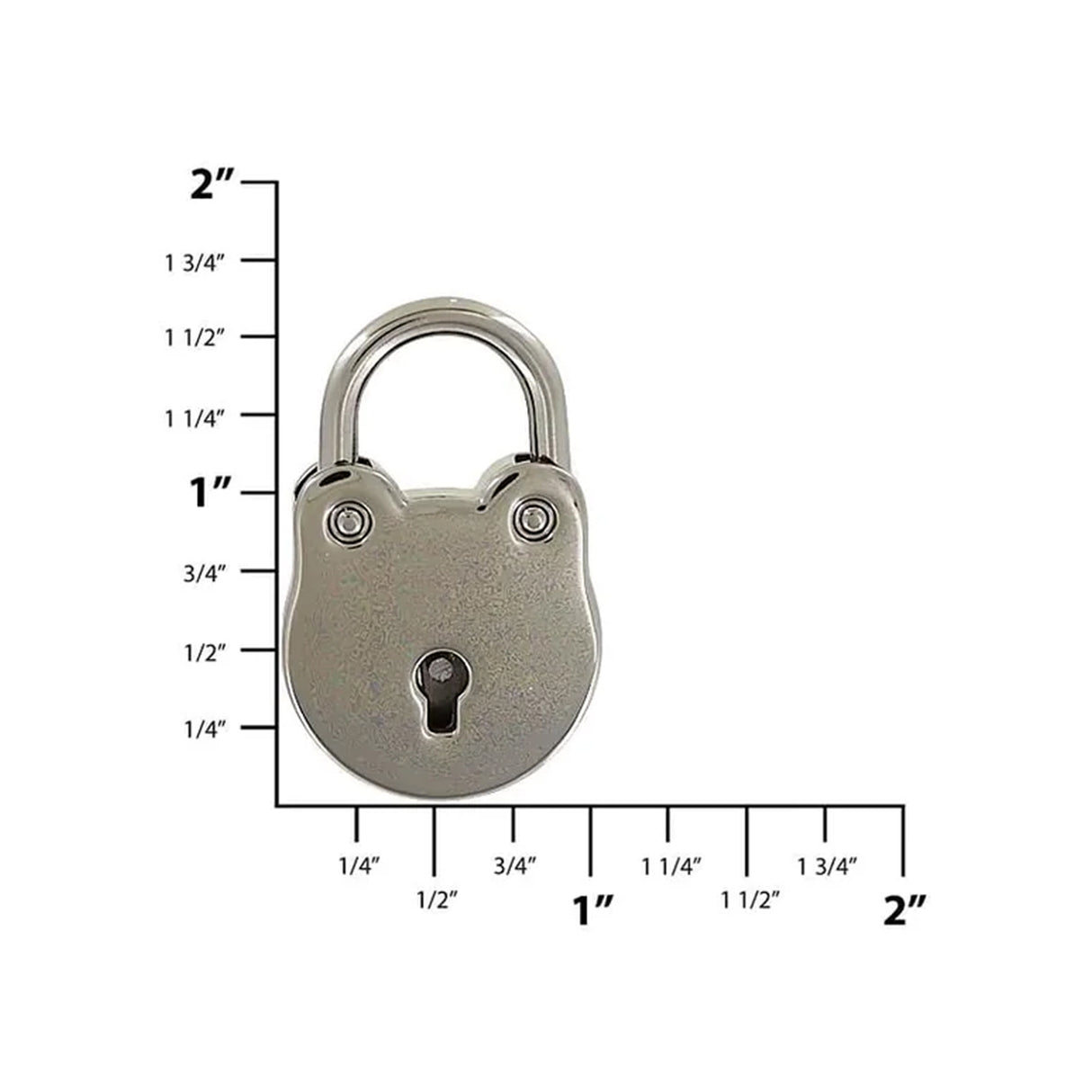 5/8" Shiny Gunmetal, Padlock, Zinc Alloy