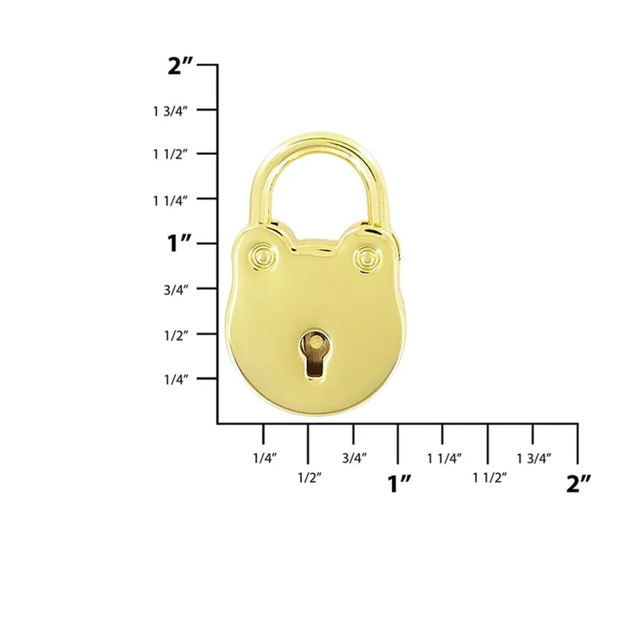 5/8" Shiny Gold, Padlock, Zinc Alloy