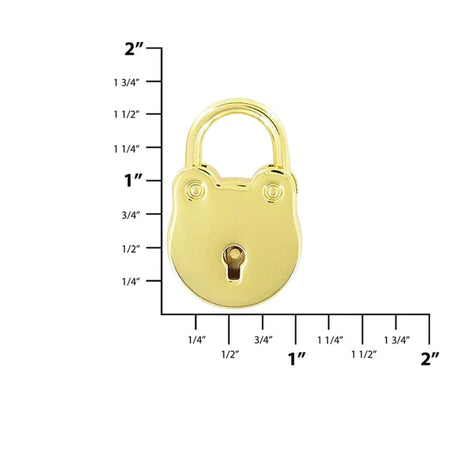 5/8" Shiny Gold, Padlock, Zinc Alloy
