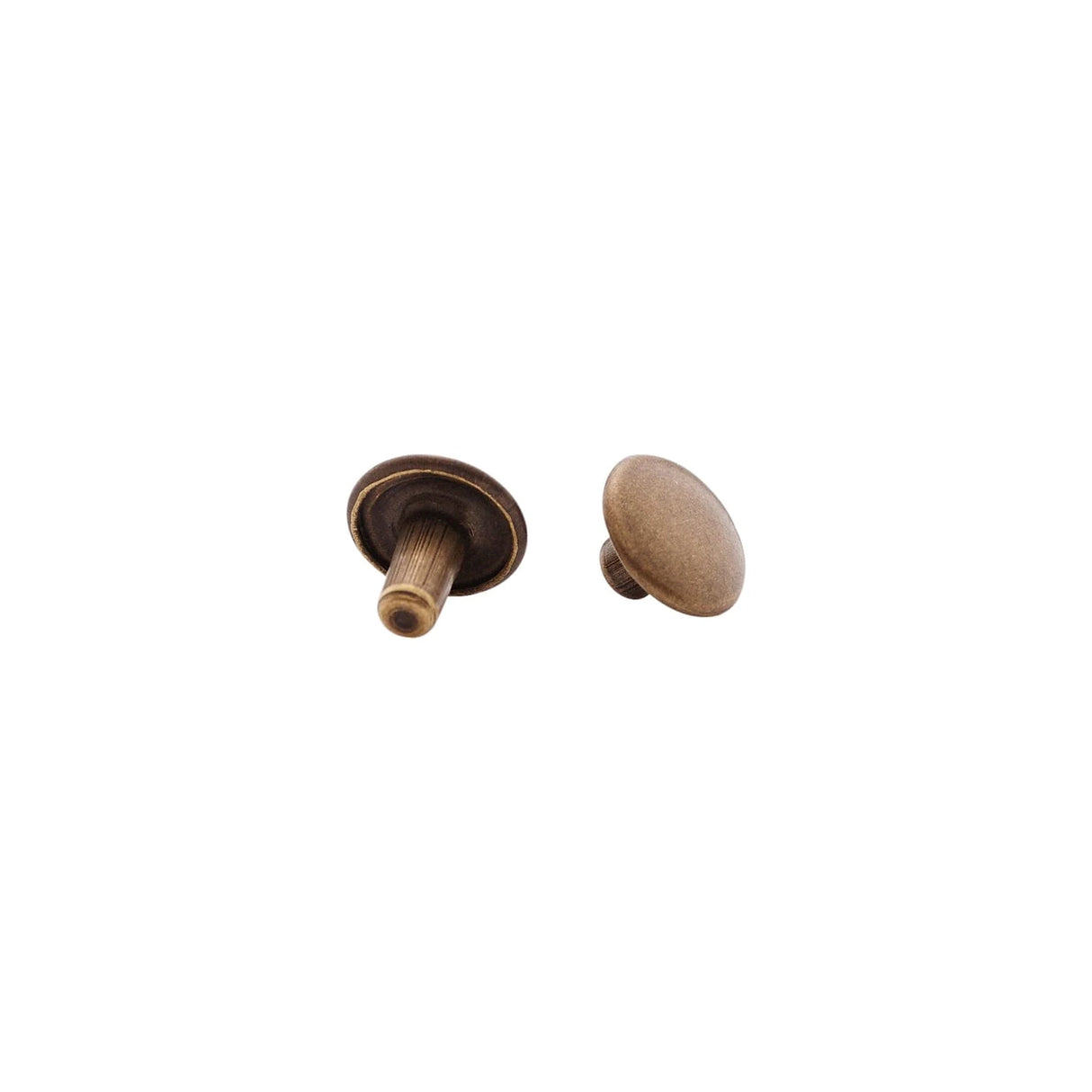 7mm Antique Brass, Double Cap Jiffy Rivet, Solid Brass- 100ct