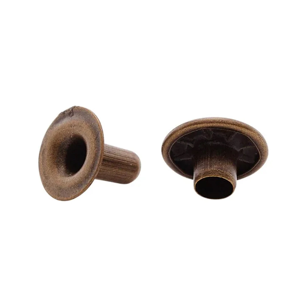 7mm Antique Brass, Single Cap Jiffy Rivet, Solid Brass- 100ct