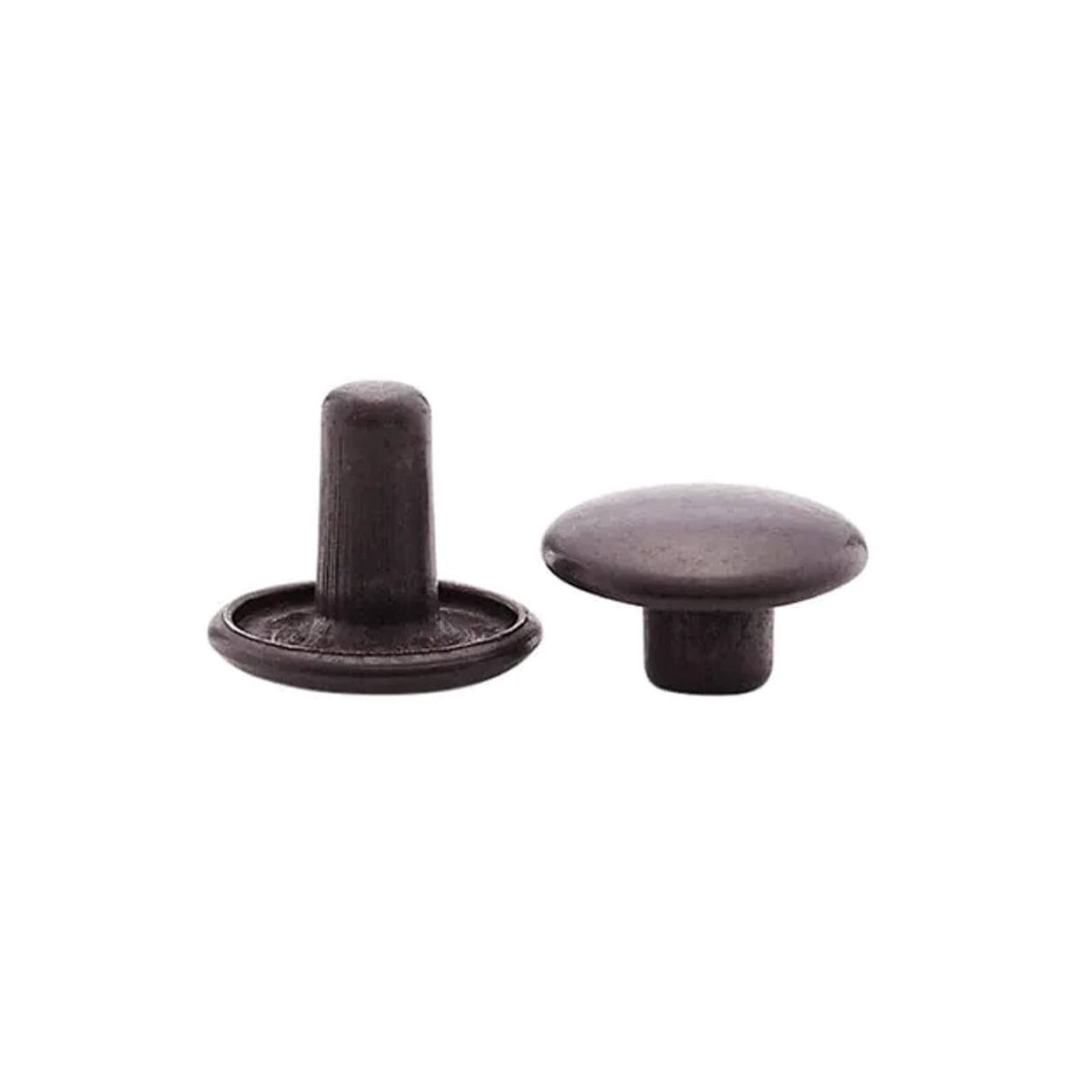 7mm Black, Double Cap Jiffy Rivet, Solid Brass- 100ct