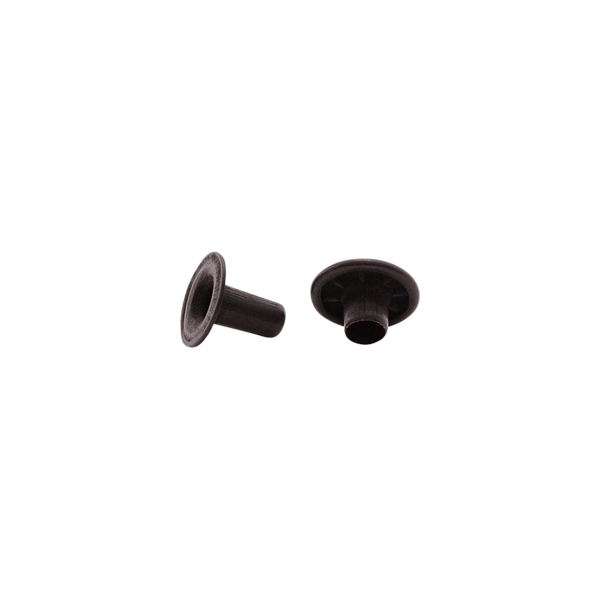 7mm Black, Single Cap Jiffy Rivet, Solid Brass- 100ct