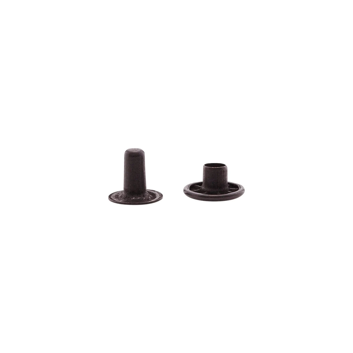 7mm Black, Single Cap Jiffy Rivet, Solid Brass- 100ct