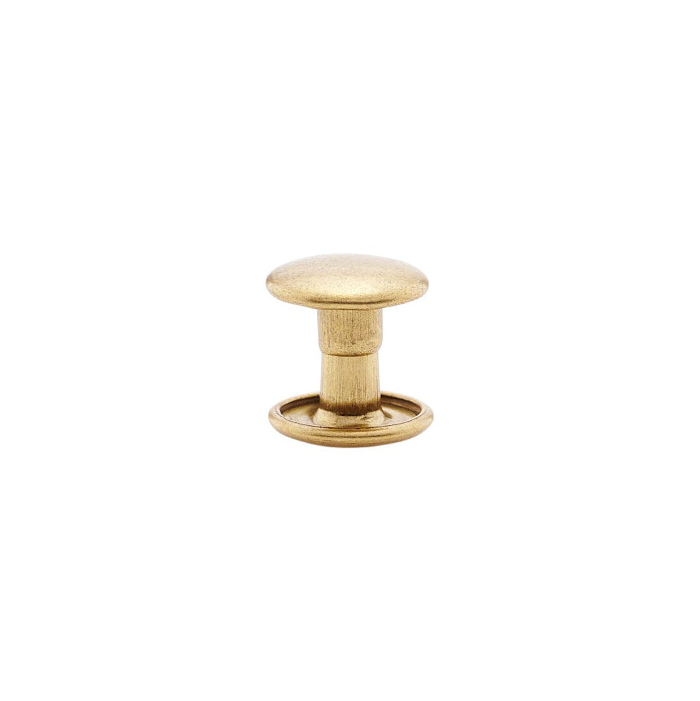 7mm Brass, Double Cap Jiffy Rivet, Solid Brass- 100ct