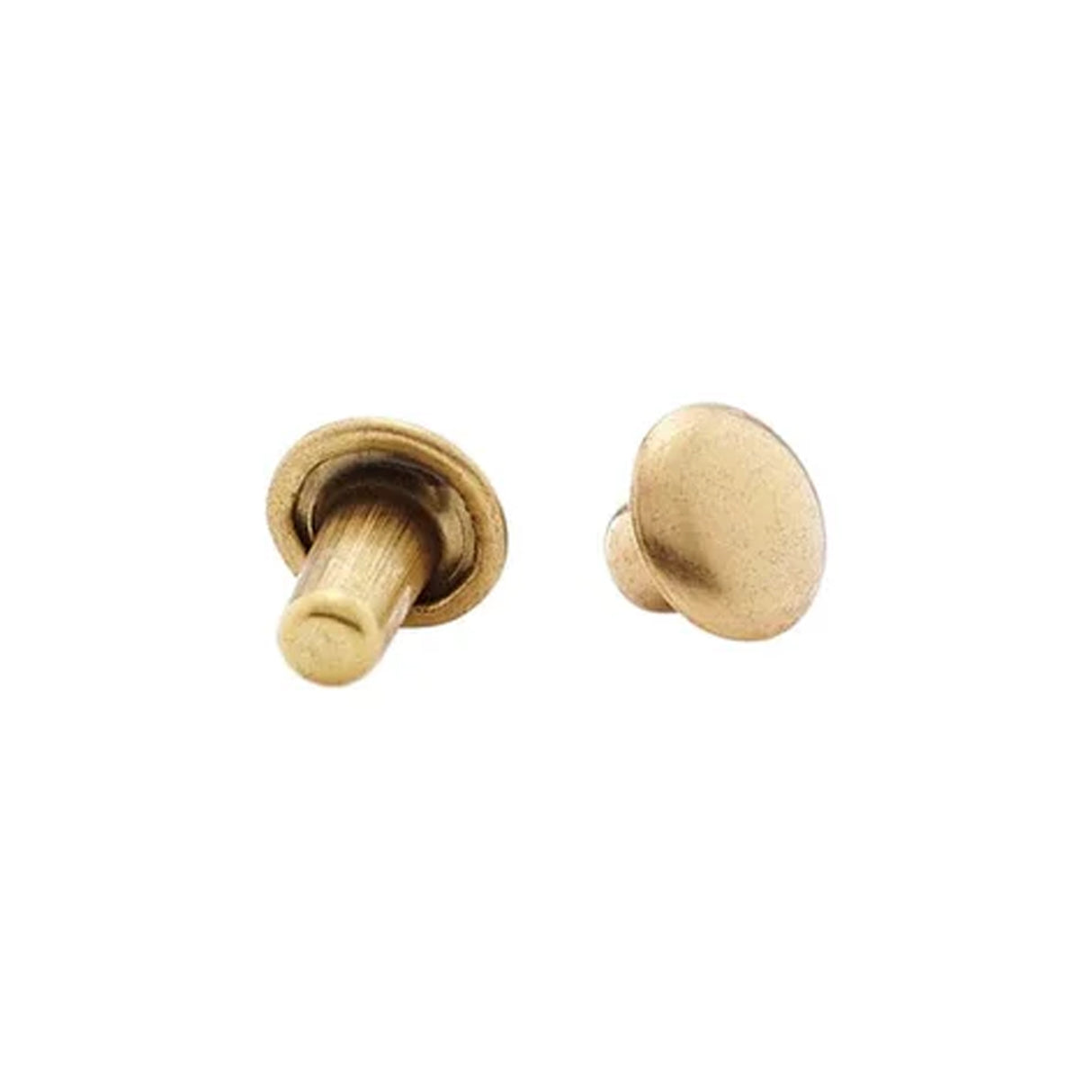7mm Brass, Double Cap Jiffy Rivets, Solid Brass-100ct