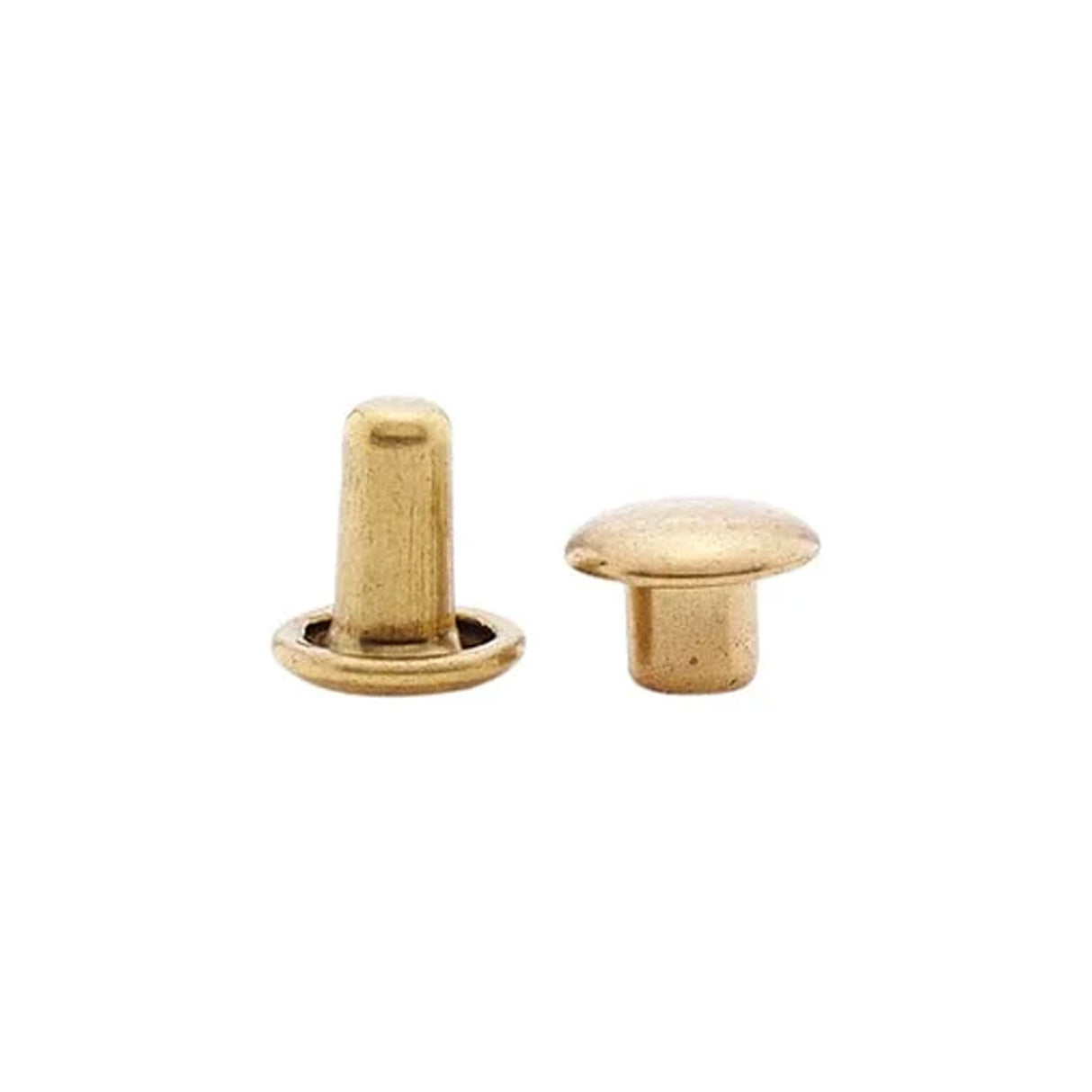 7mm Brass, Double Cap Jiffy Rivets, Solid Brass-100ct
