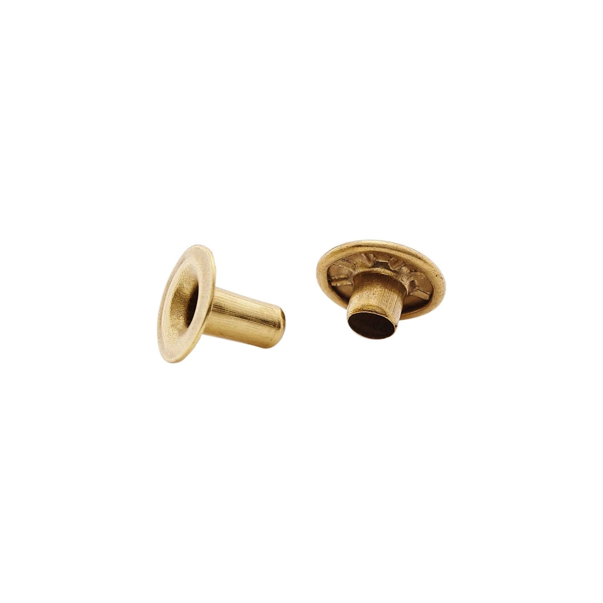 7mm Brass, Single Cap Jiffy Rivet, Solid Brass- 100ct