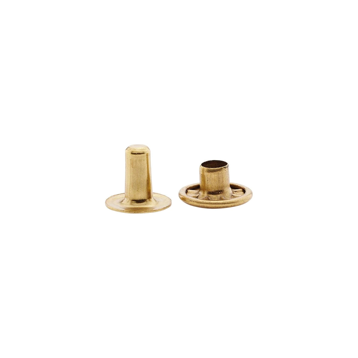 7mm Brass, Single Cap Jiffy Rivet, Solid Brass- 100ct