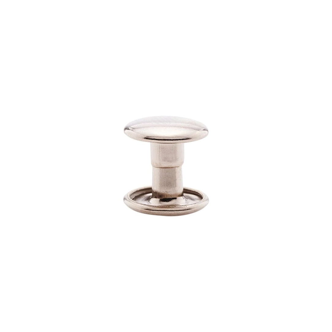 7mm Nickel, Double Cap Jiffy Rivet, Solid Brass- 100ct