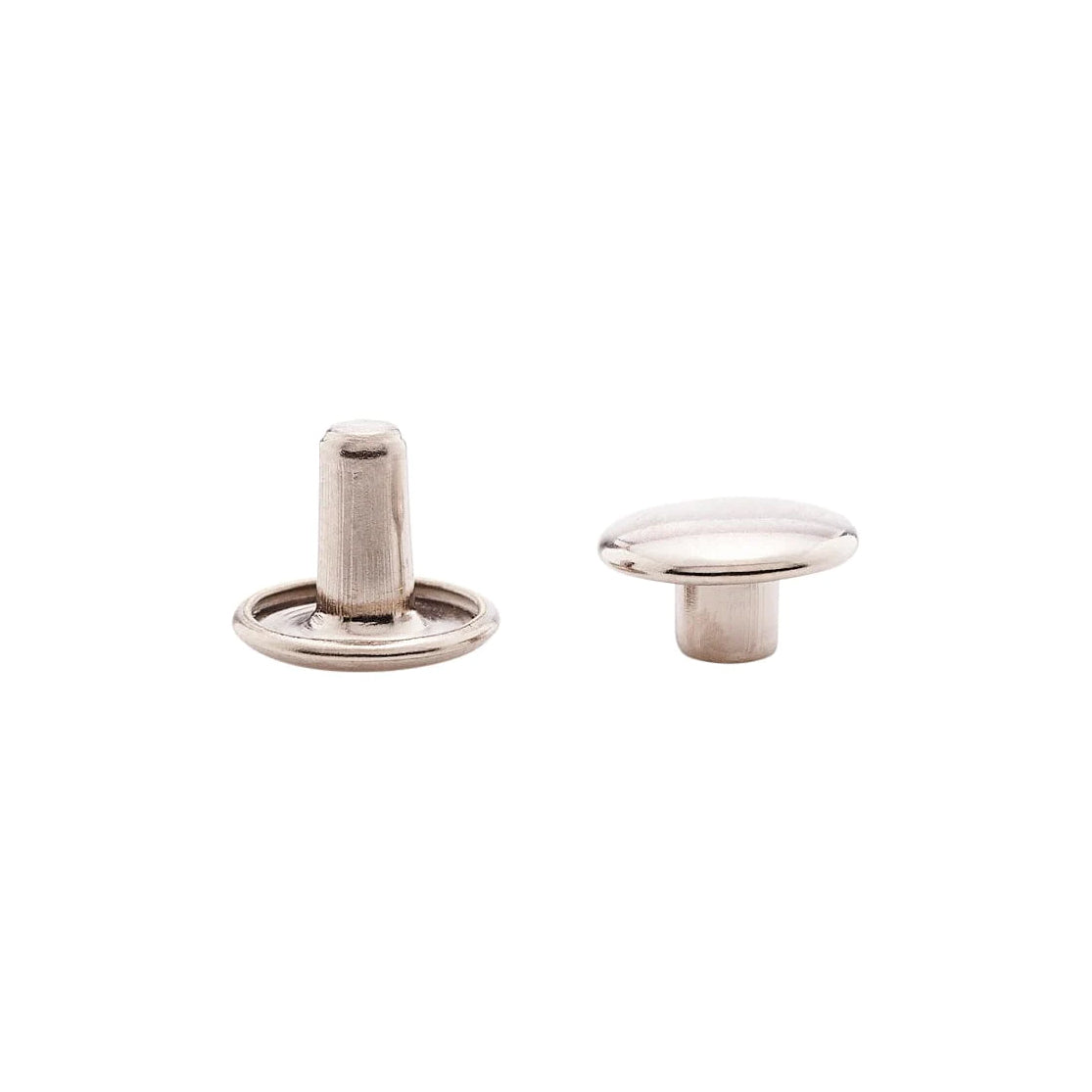 7mm Nickel, Double Cap Jiffy Rivet, Solid Brass- 100ct