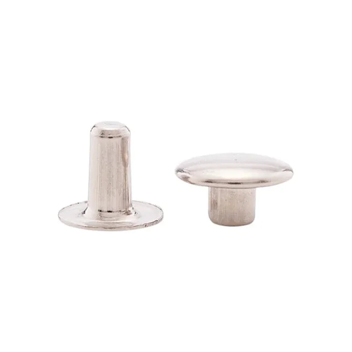 7mm Nickel, Single Cap Jiffy Rivet, Solid Brass- 100ct