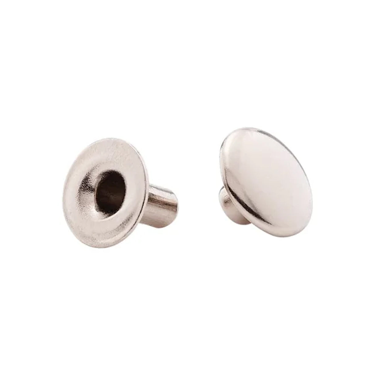 7mm Nickel, Single Cap Jiffy Rivet, Solid Brass- 100ct