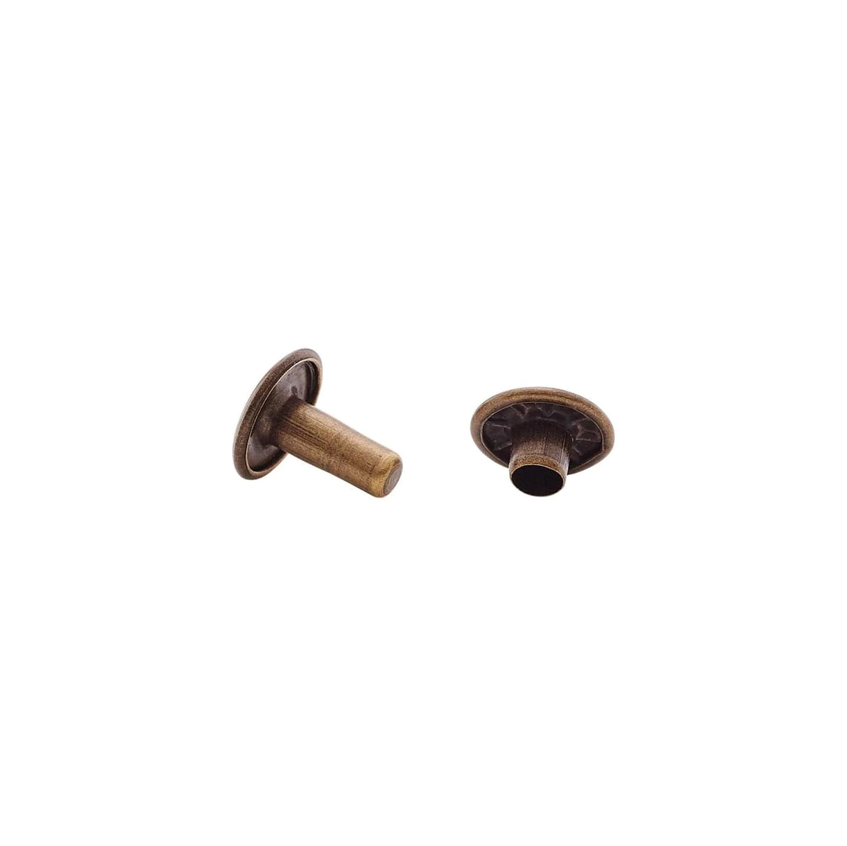 9mm Antique Brass, Double Cap Jiffy Rivet, Solid Brass-100ct