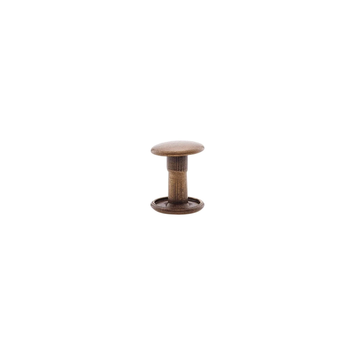 9mm Antique Brass, Double Cap Jiffy Rivet, Solid Brass-100ct