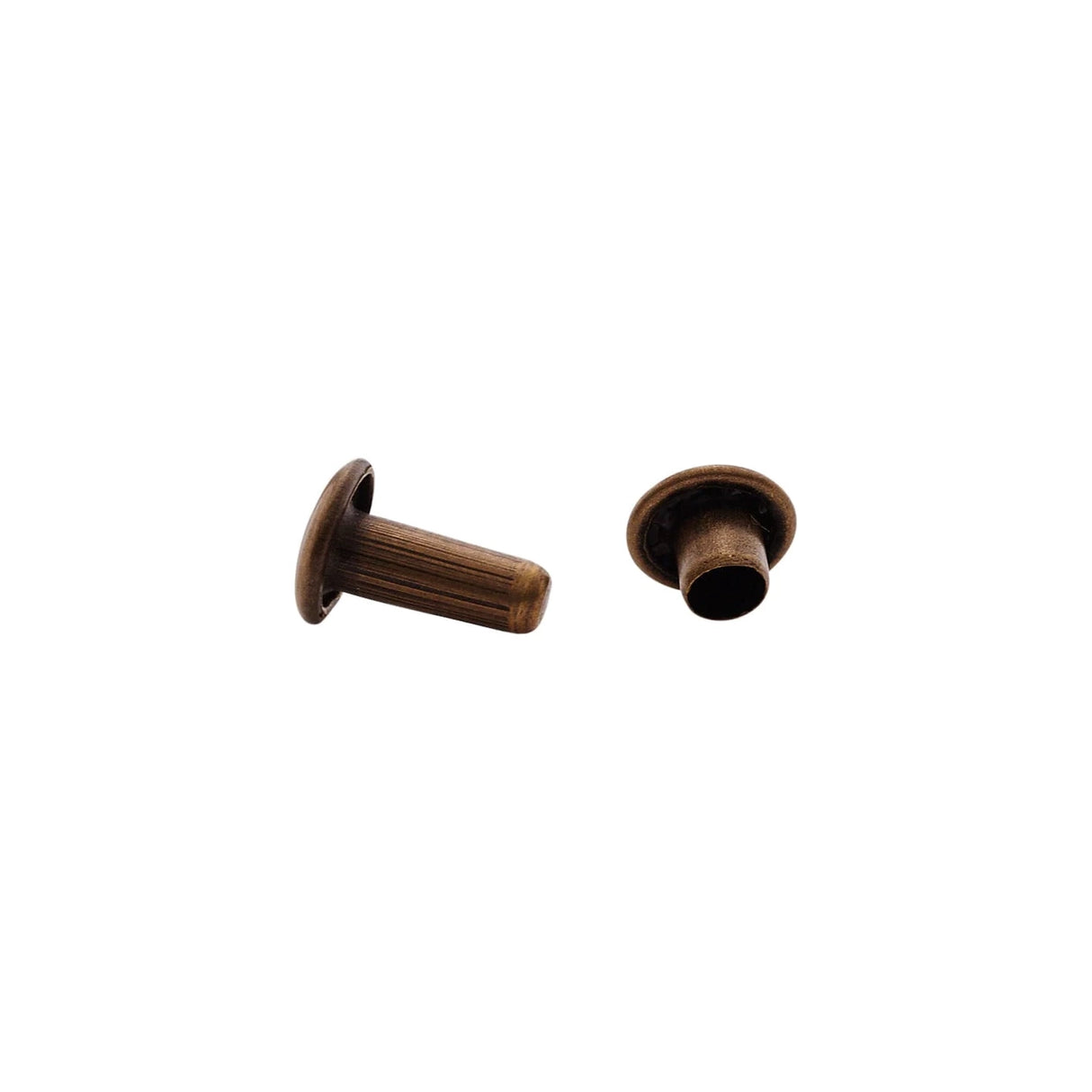 9mm Antique Brass, Double Cap Jiffy Rivets, Solid Brass-100ct