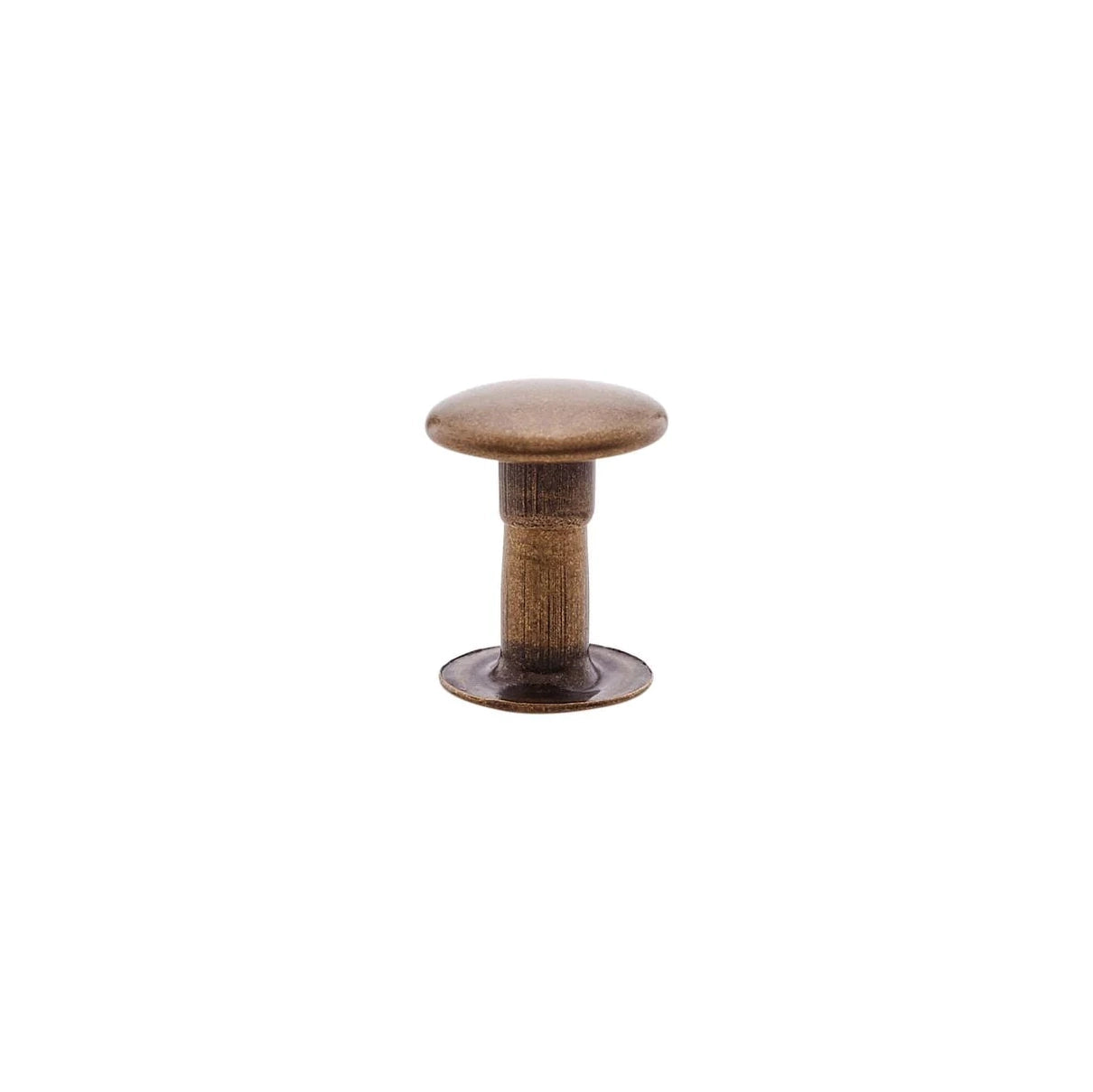 9mm Antique Brass, Single Cap Jiffy Rivet, Solid Brass- 100pk