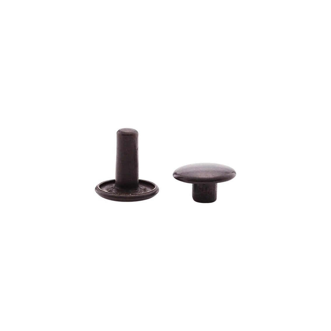 9mm Black, Double Cap Jiffy Rivet, Solid Brass-100ct