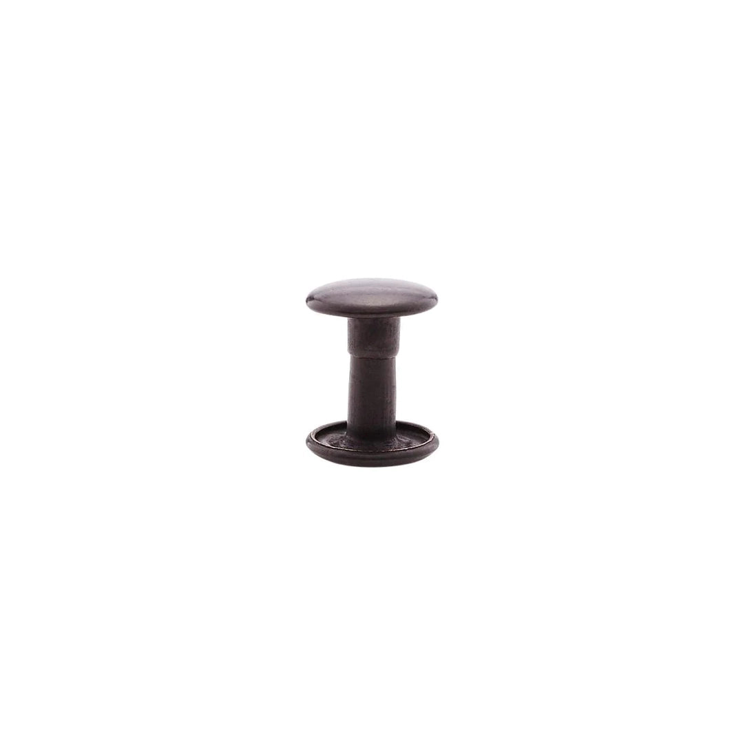 9mm Black, Double Cap Jiffy Rivet, Solid Brass-100ct
