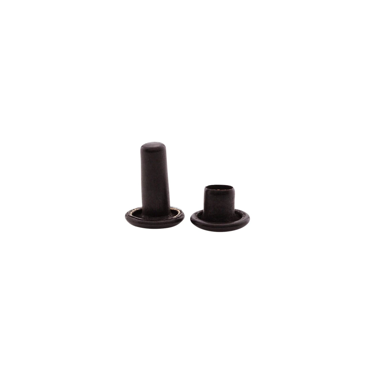 9mm Black, Double Cap Jiffy Rivets, Solid Brass-100ct