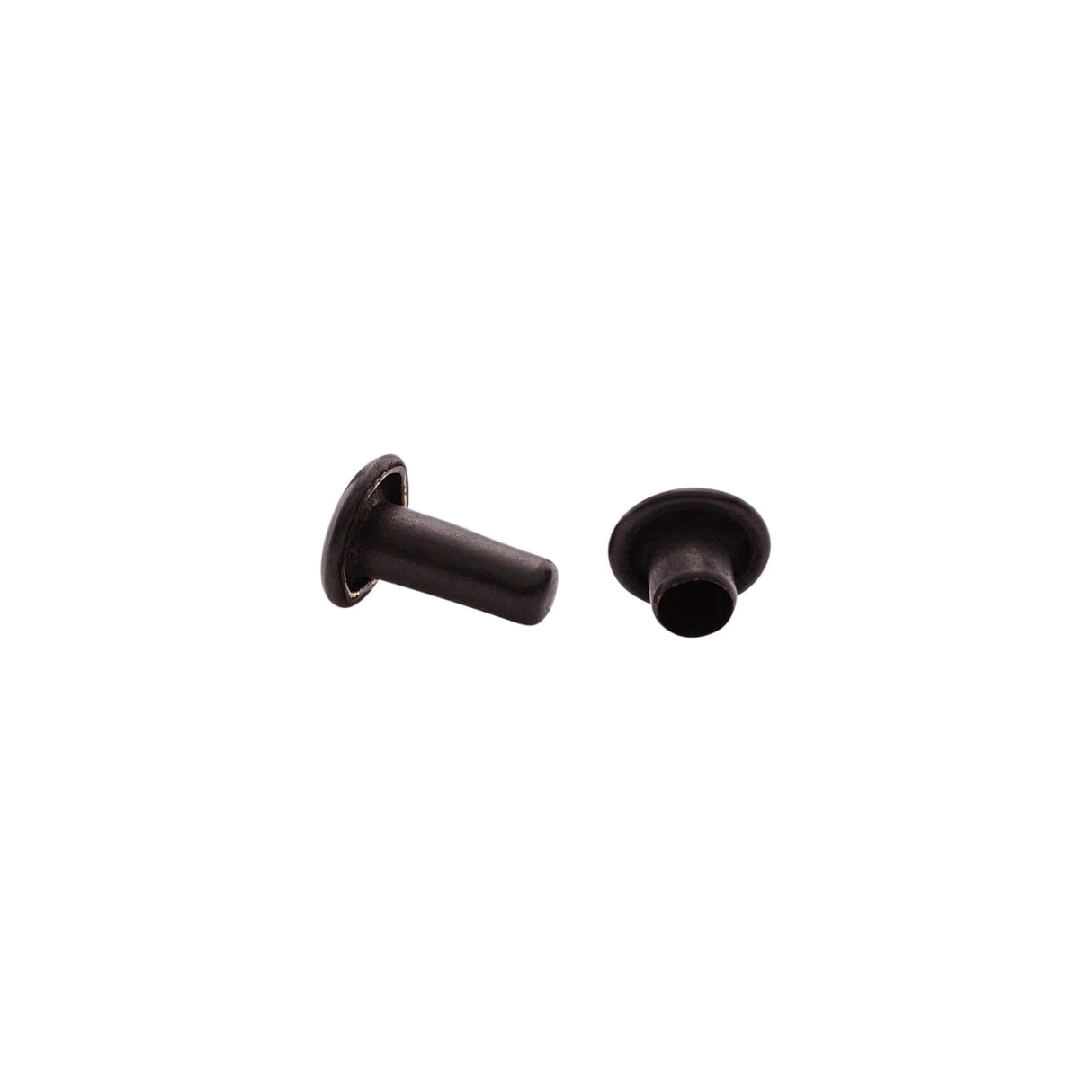 9mm Black, Double Cap Jiffy Rivets, Solid Brass-100ct