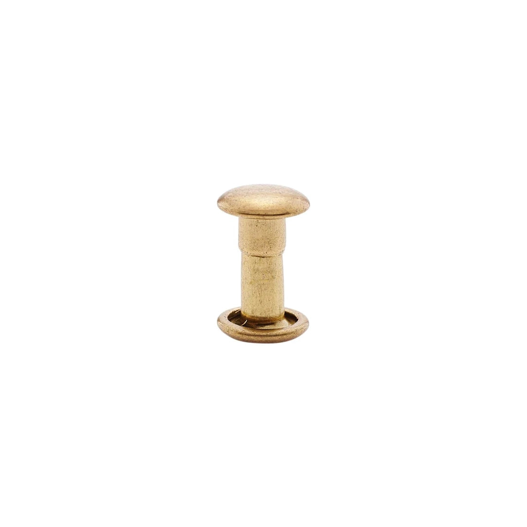9.4mm Brass, Double Cap Jiffy Rivet, Solid Brass-100ct