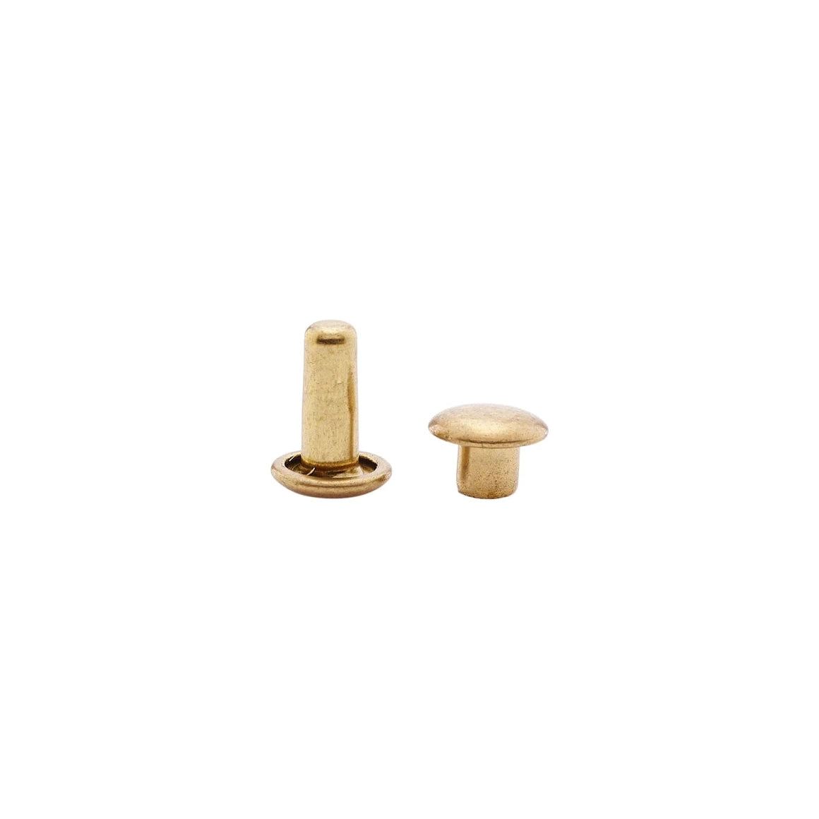 9.4mm Brass, Double Cap Jiffy Rivet, Solid Brass-100ct