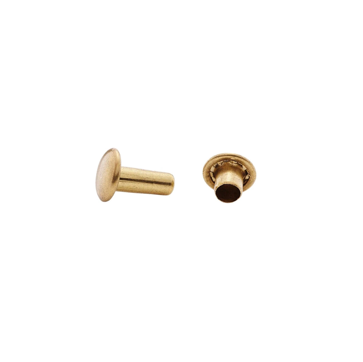 9.4mm Brass, Double Cap Jiffy Rivet, Solid Brass-100ct