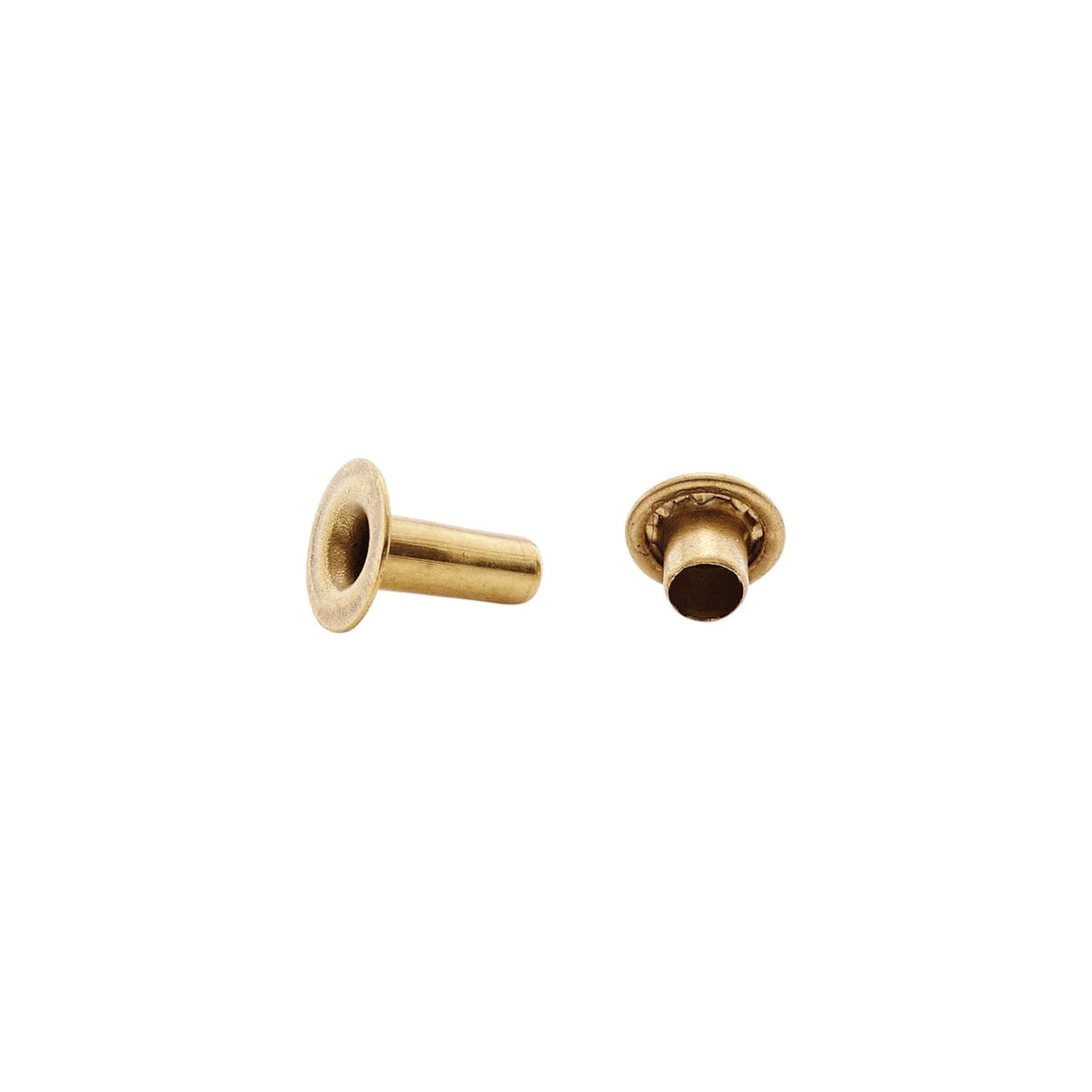 9mm Brass, Single Cap Jiffy Rivet, Solid Brass-100ct