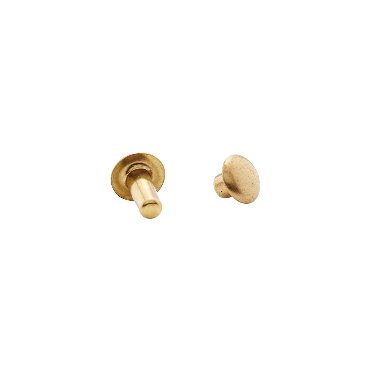 9mm Brass, Single Cap Jiffy Rivet, Solid Brass-100ct