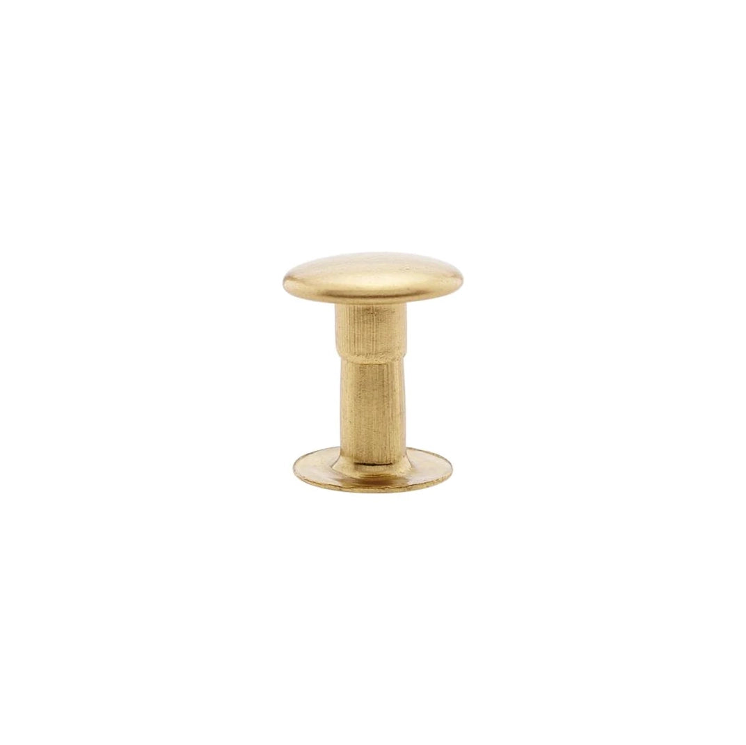 9mm Brass, Single Cap Jiffy Rivet, Solid Brass- 100pk