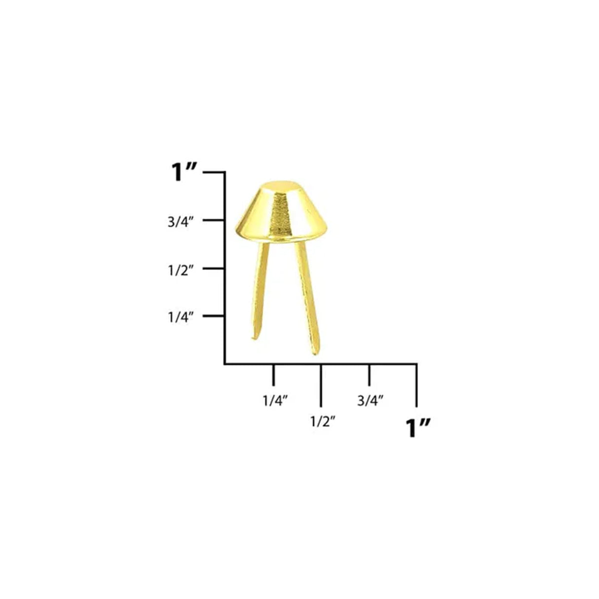 1/2" Brass, Cone Handbag Bottom Feet, Zinc Alloy-PK10