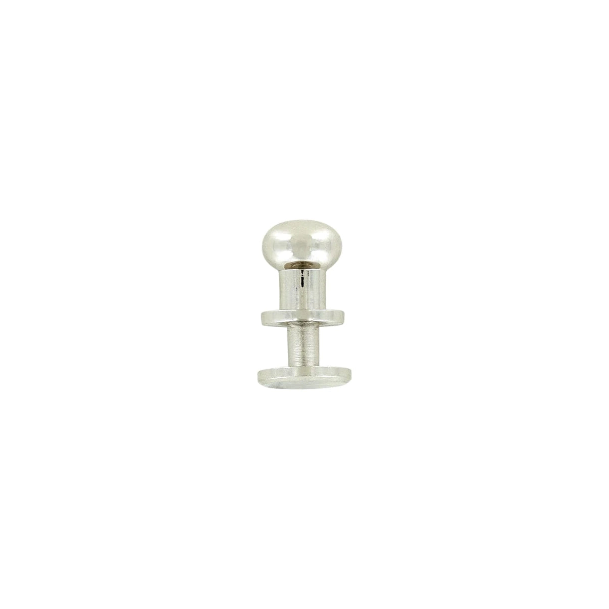 10mm, Nickel, Press Stud Collar Button, Solid Brass - PK5