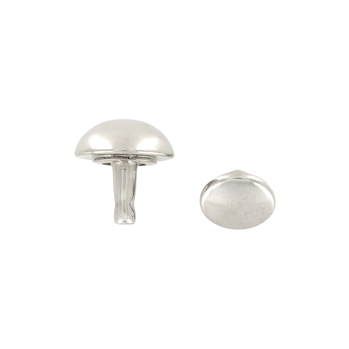 12mm Shiny Nickel, Dome Top Rivet Stud, Steel - PK5