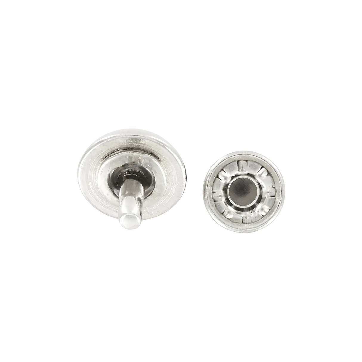 12mm Shiny Nickel, Dome Top Rivet Stud, Steel - PK5