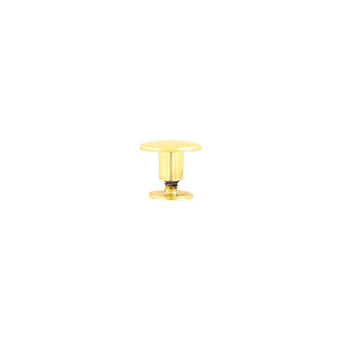 11mm Shiny Gold, Flat Top Stud with Screw, Zinc Alloy - PK5