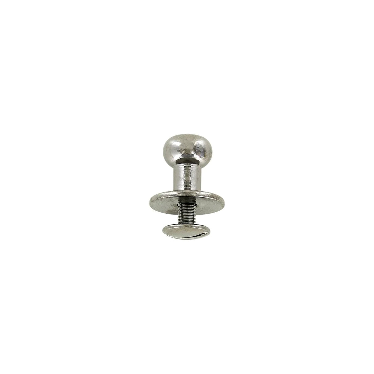 12mm, Gunmetal, Flat Top Collar Button Stud with Screw, Solid Brass
