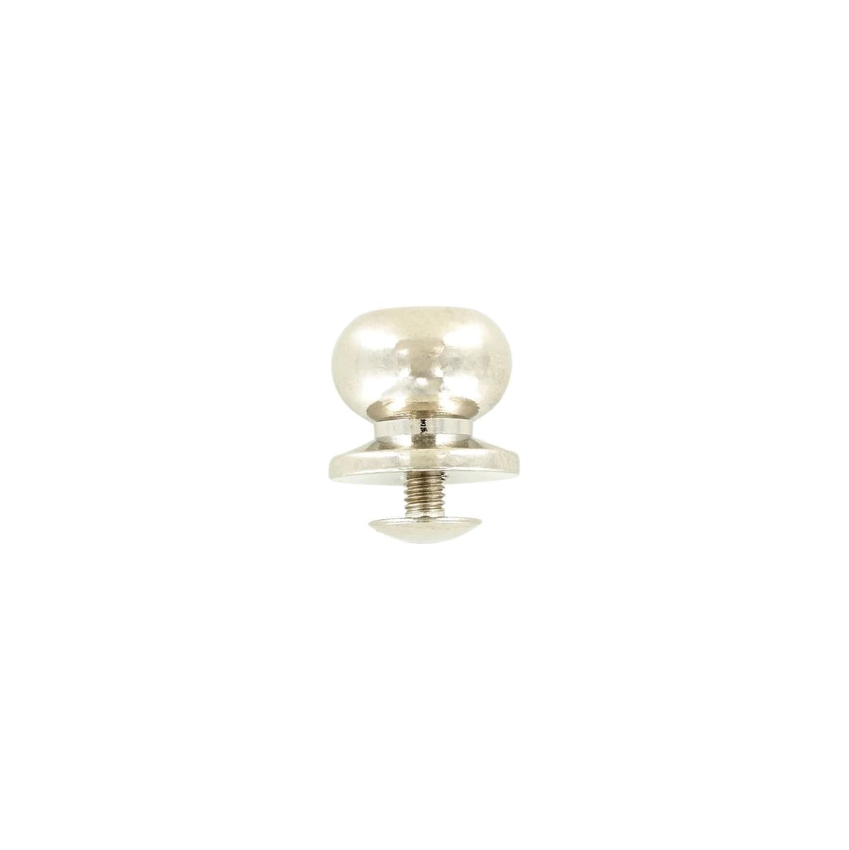 13mm, Nickel, Tapered Collar Button Stud with Screw, Solid Brass
