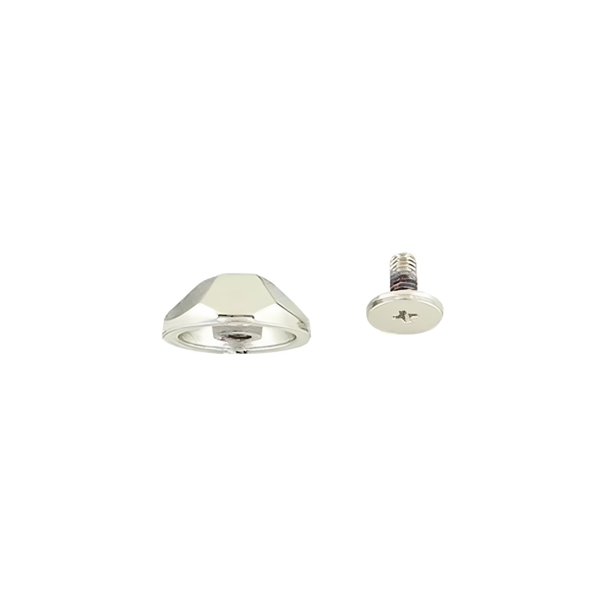 15mm Nickel, Hexigon Stud With Screw, Zinc Alloy -PK5