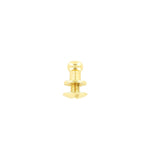 7mm, Gold, Small Collar Button Stud with Screw, Solid Brass - PK5, #P-2712-GOLD