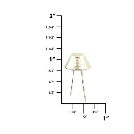 5/8" Nickel, Cone Handbag Bottom Stud Prong, Zinc Alloy-PK10