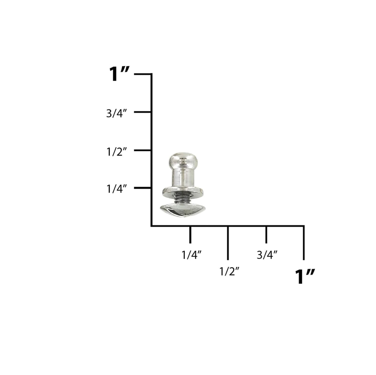 7mm, Gunmetal, Small Collar Button Stud with Screw, Solid Brass - PK5