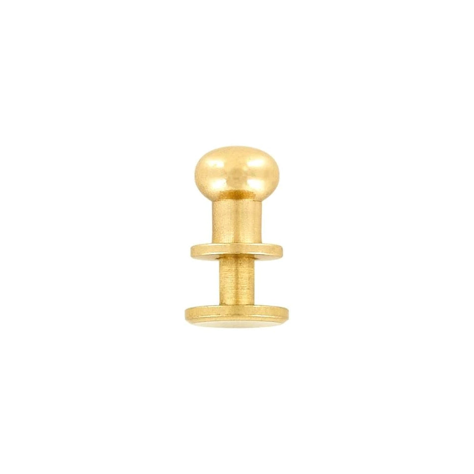 10mm Brass, Press Stud Collar Button, Solid Brass - PK5