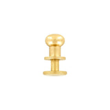 10mm Brass, Press Stud Collar Button, Solid Brass - PK5, #P-2122-SB