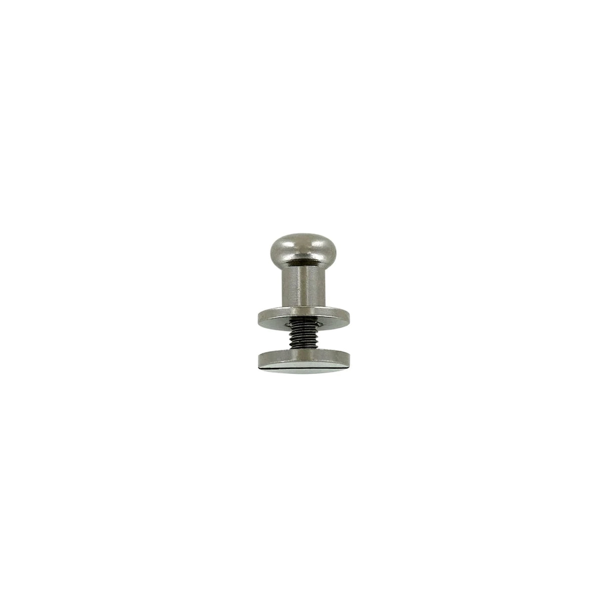 9mm, Gunmetal, Round Top Collar Button Stud with Screw, Solid Brass